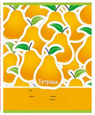 Тетрадь Фруктовая 12 листов, частая косая линия.